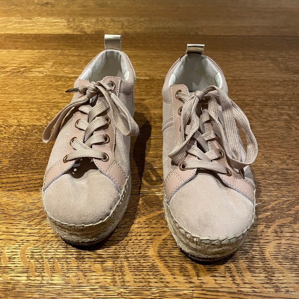 Sam Edelman Espadrille Wedge Shoe -Blush suede - Picture 3 of 12